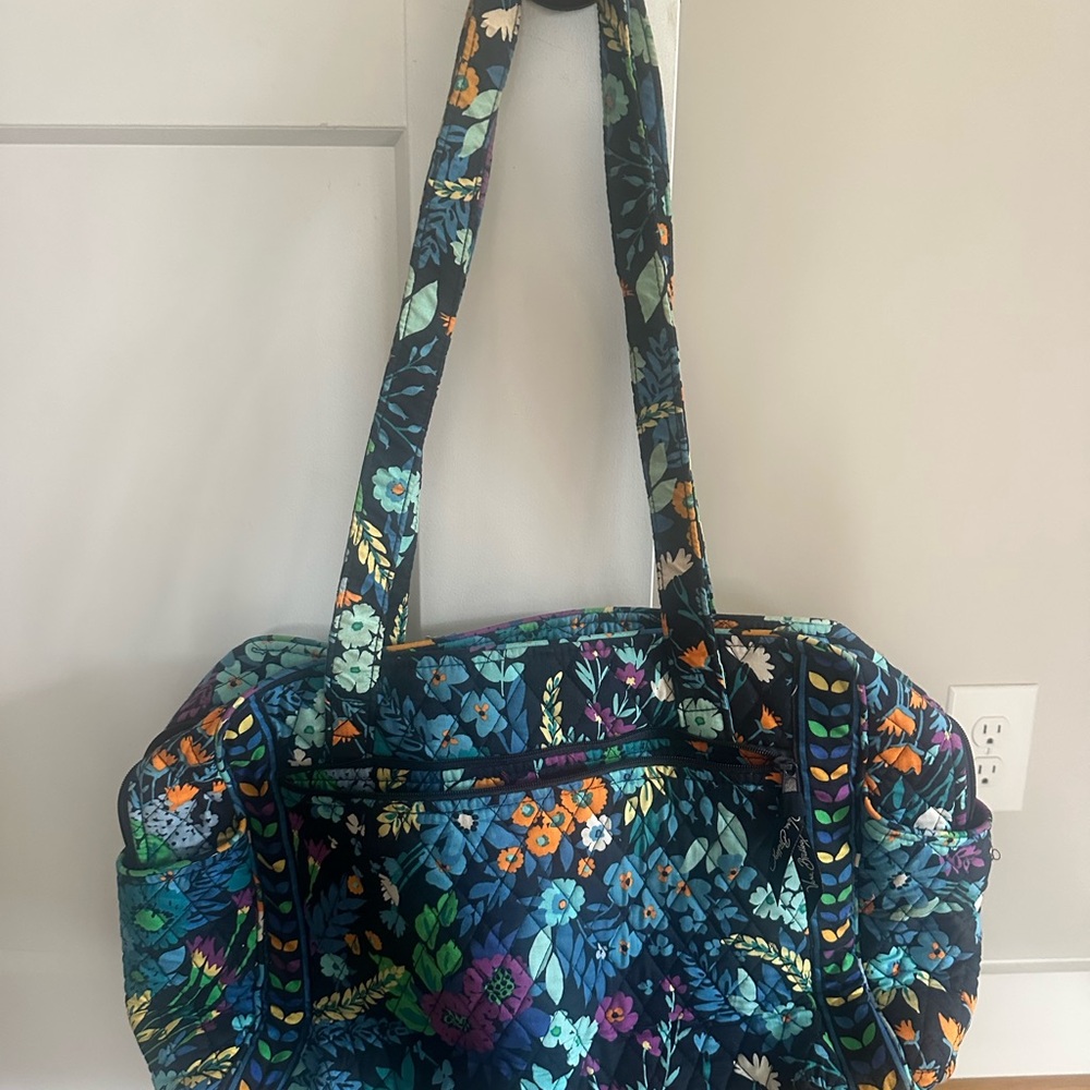 Vera Bradley Blue Floral Quilted Diaper Bag - Picture 3 of 4